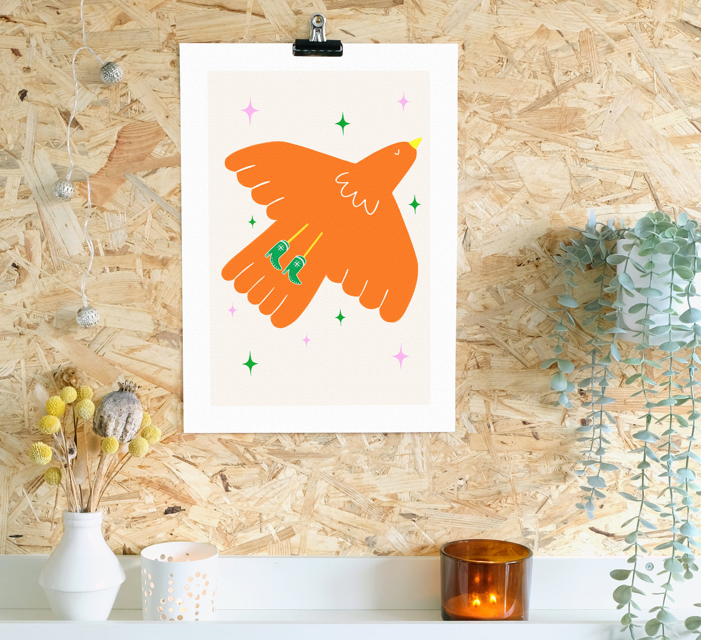 Bunter Kunstdruck eines fabelhaften Vogels in Cowboystiefeln! Hochwertige, von einer unabhängiger Künstlerin gestaltete Wandkunst und Drucke für dein Zuhause, perfekt, um ein wenig Natur in jeden Wohnraum zu bringen!