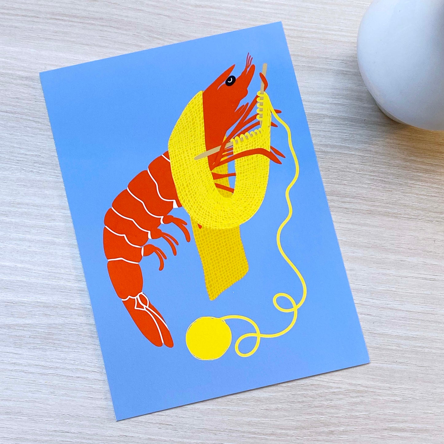 Imperfect 'Blue Shrimp Stitch' Fine Art Print (A5)
