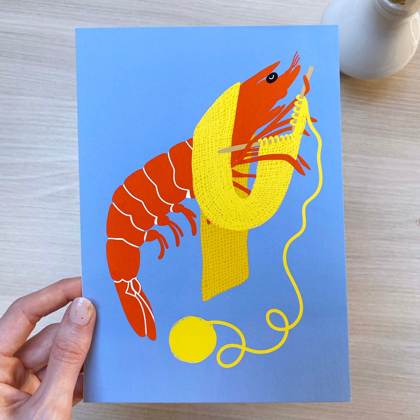 Imperfect 'Blue Shrimp Stitch' Fine Art Print (A5)
