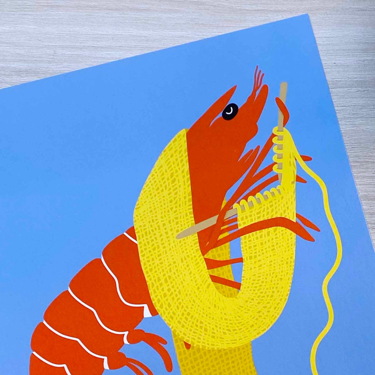 Imperfect 'Blue Shrimp Stitch' Fine Art Print (A5)