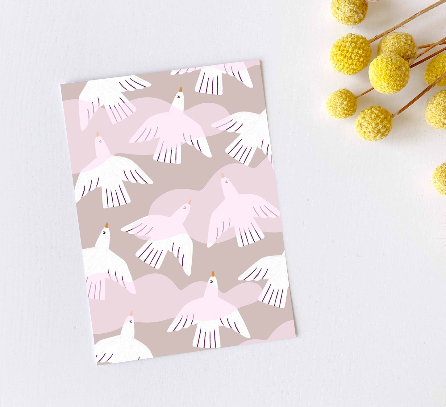 'Cloudy Birds' Postcard