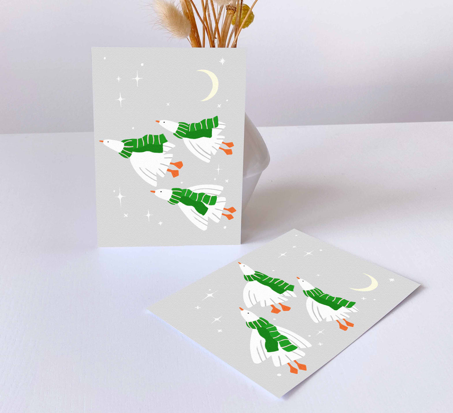 'Cosy Geese' Postcard