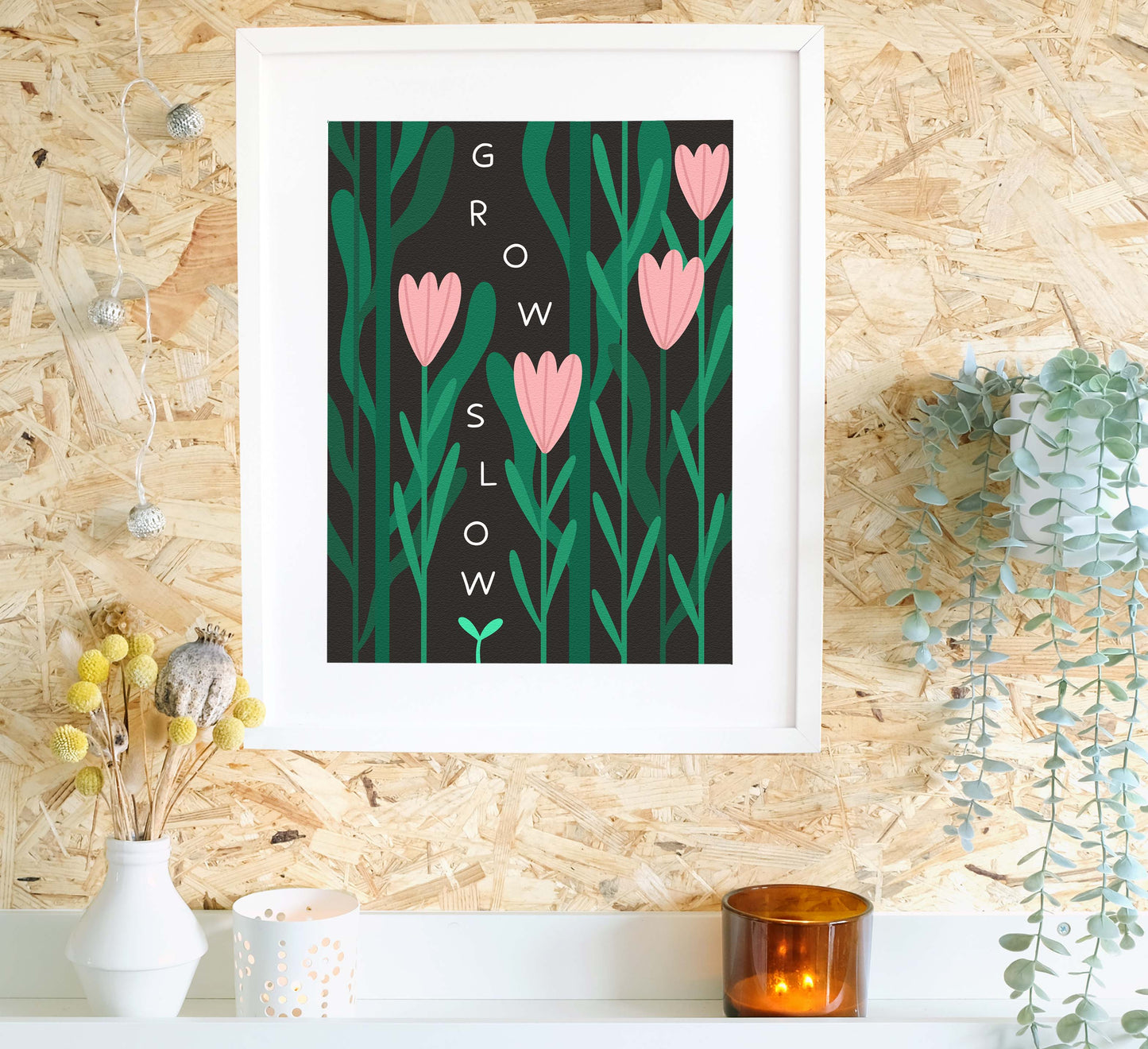 Celebrate slow and mindful living with this floral artwork! Hochwertige, von einer unabhängigen Künstlerin gestaltete Wandkunst und Drucke für dein Zuhause, perfekt, um ein wenig Natur in jeden Wohnraum zu bringen! Nachhaltig auf Bestellung gefertigt. High-quality, independently designed wall-art and prints for your home, perfect for bringing a little nature into any living space! Sustainably made-to-order.