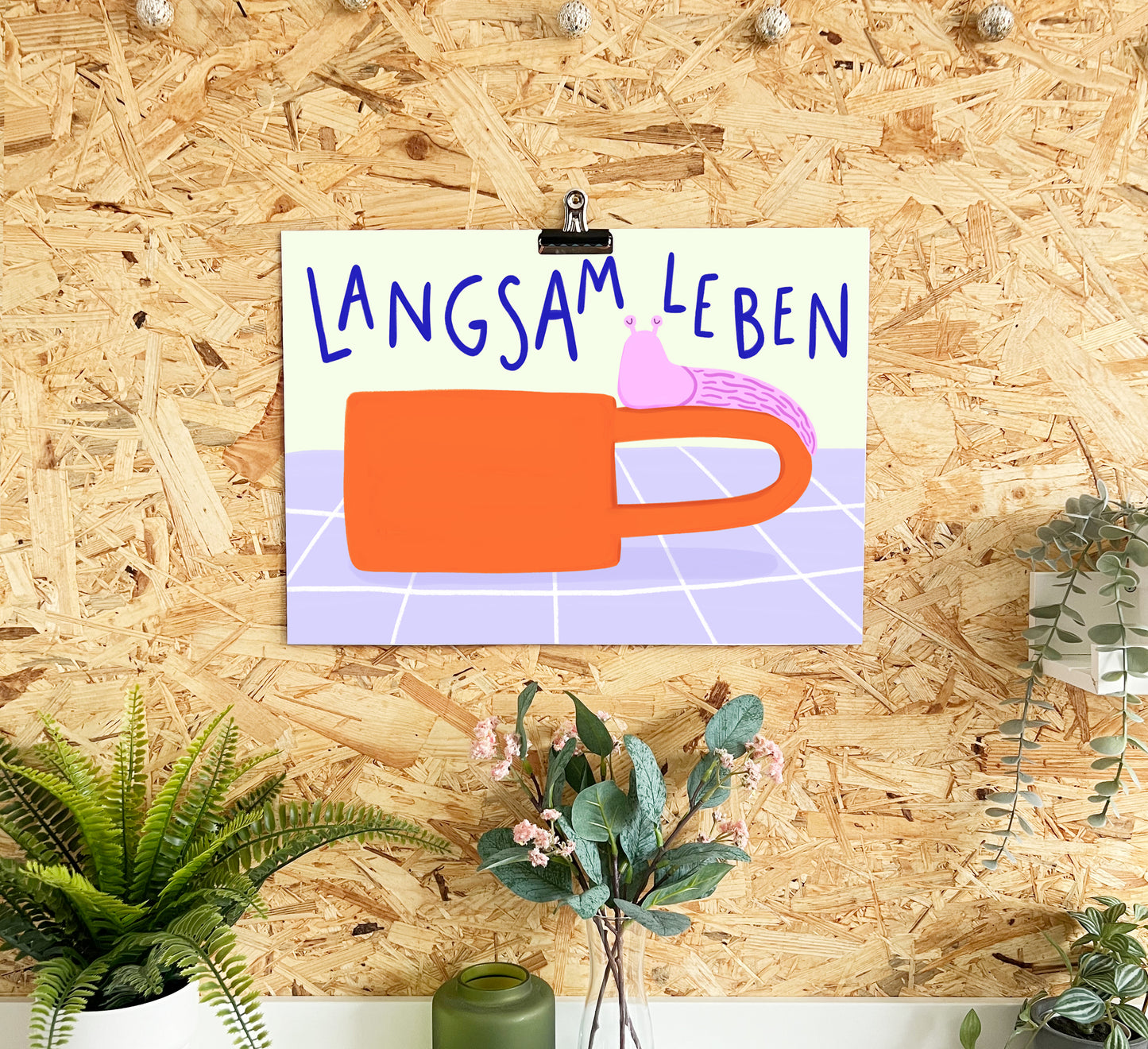 Slow living art print! High-quality, independently designed wall-art and prints for your home, perfect for bringing a little nature into any living space! Sustainably made-to-order.