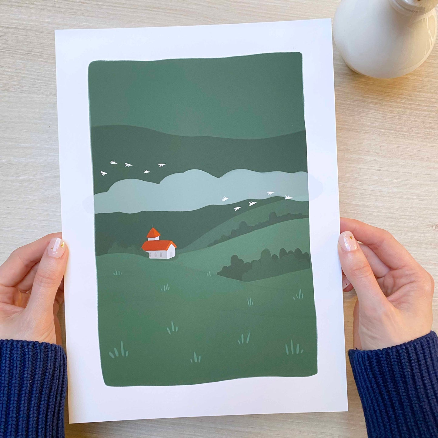 Imperfect 'Lonely Church' Fine Art Print (A4)