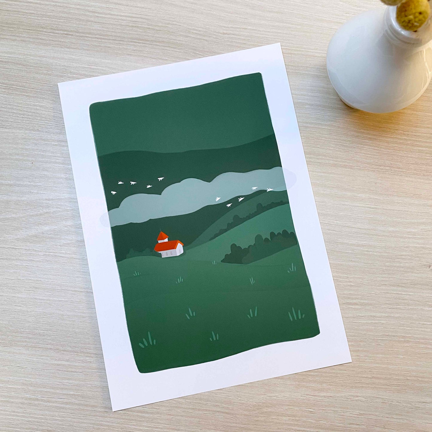 Imperfect 'Lonely Church' Fine Art Print (A4)