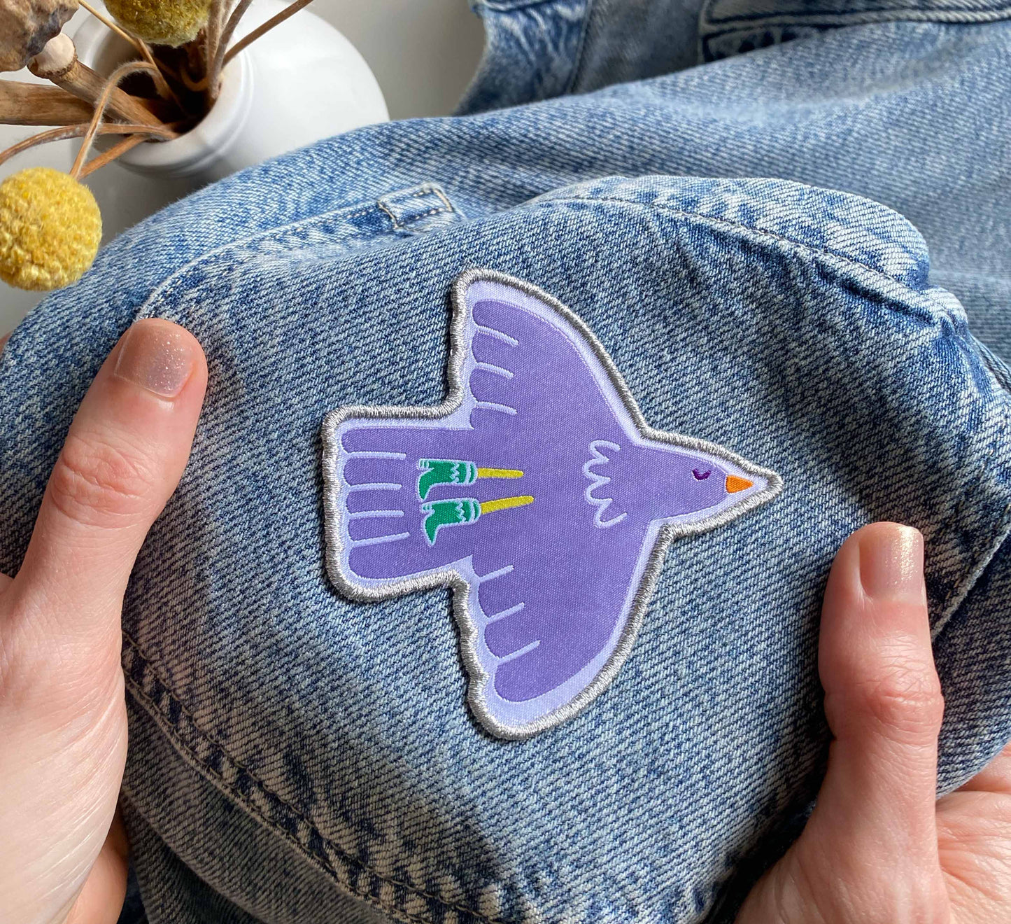 'Birdy Boots' Iron-on Fabric Patch