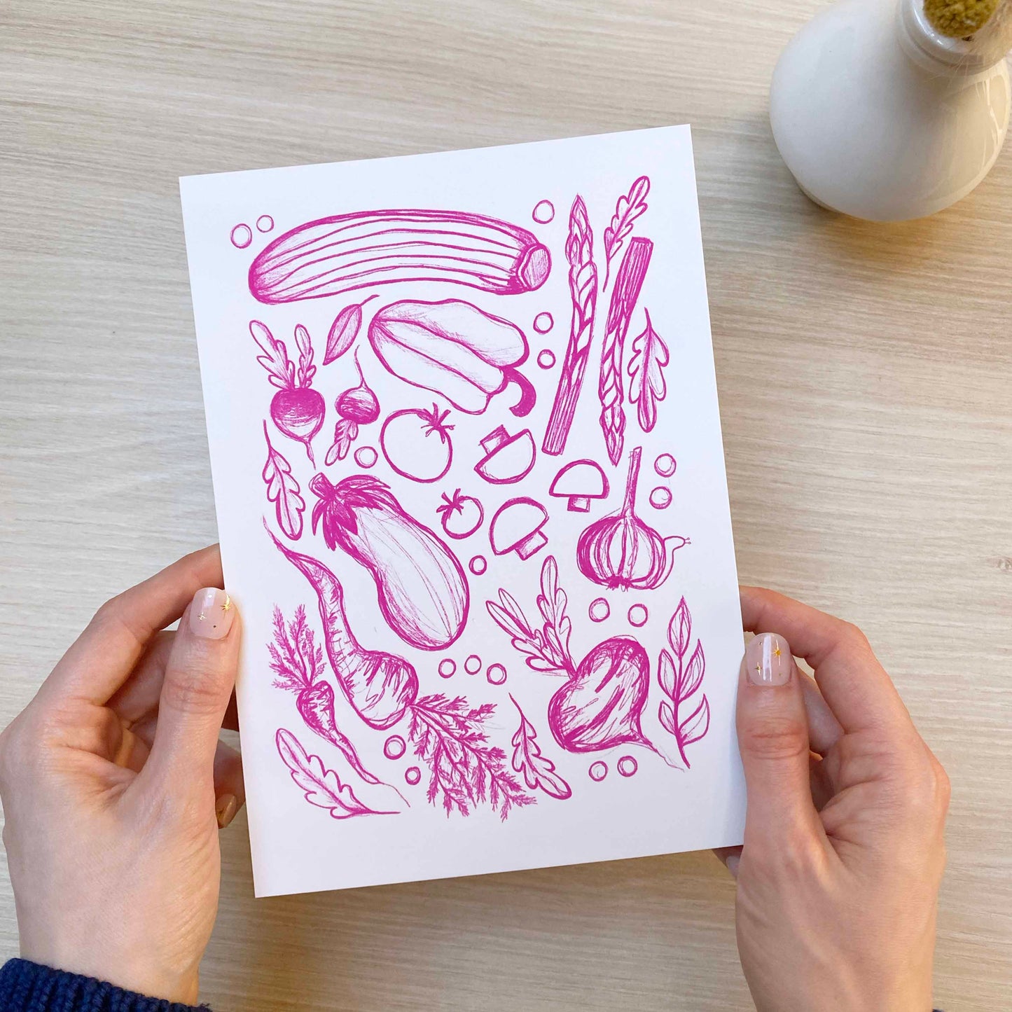 Imperfect 'Pink Produce' Fine Art Print (A5)