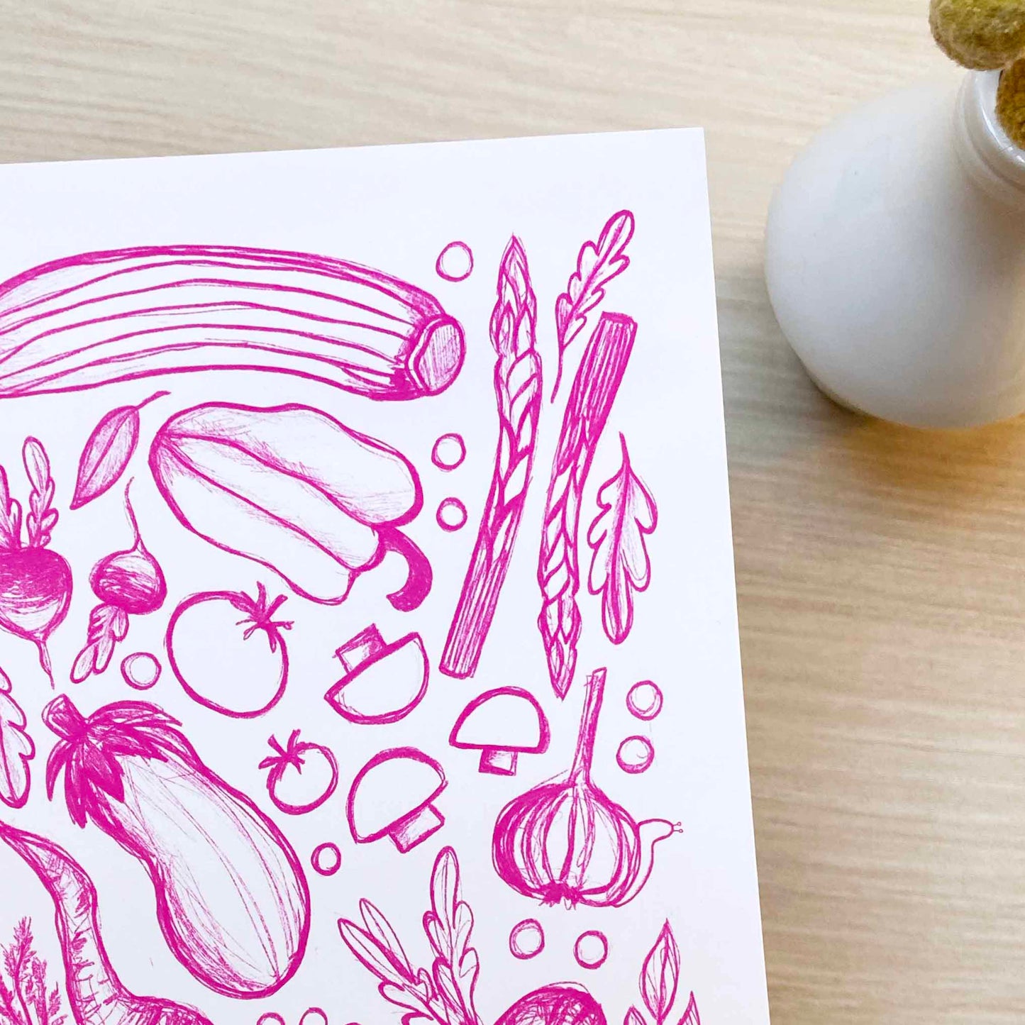 Imperfect 'Pink Produce' Fine Art Print (A5)