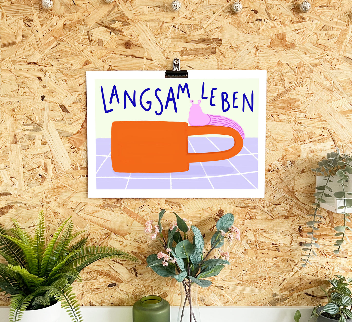 Slow living art print! High-quality, independently designed wall-art and prints for your home, perfect for bringing a little nature into any living space! Sustainably made-to-order.