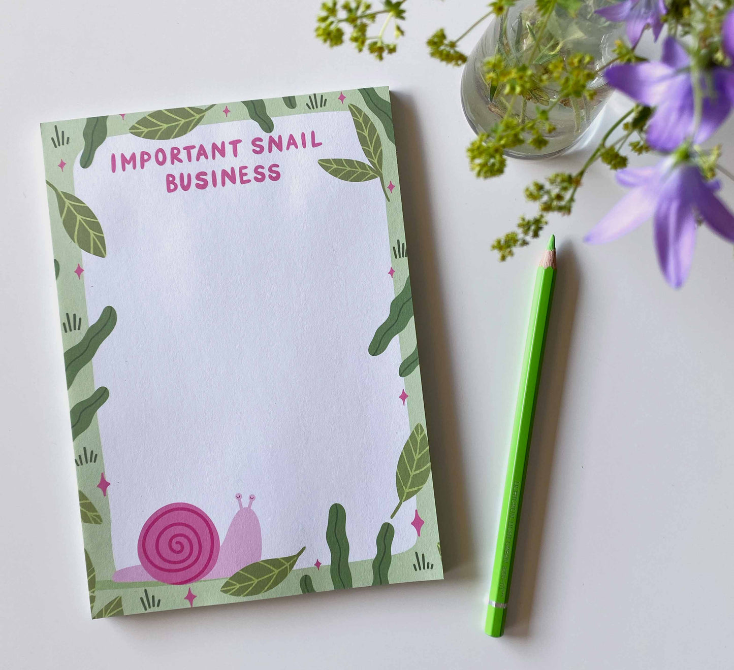 'Snail Business' Recycled A5 Notepad