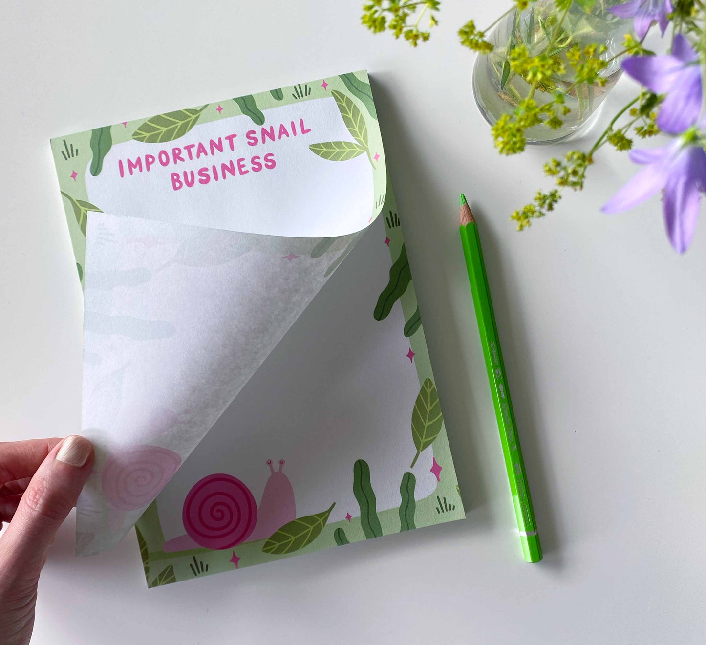 'Snail Business' Recycled A5 Notepad