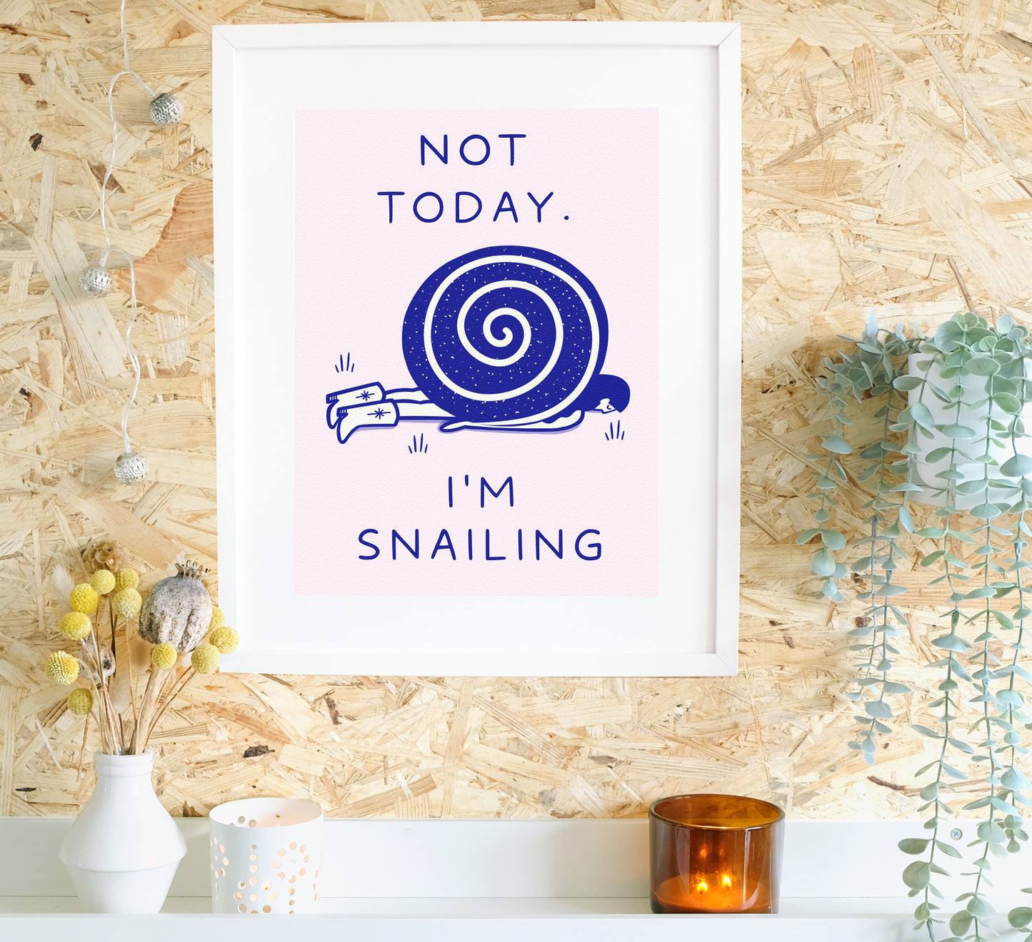 'Snailing' art print! High-quality, independently designed wall-art and prints for your home, perfect for bringing a little nature into any living space! Sustainably made-to-order.