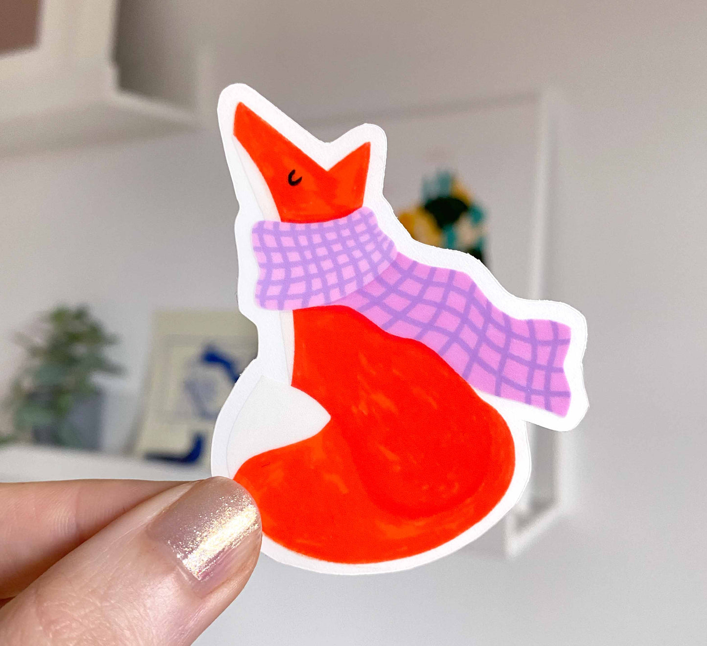 'Cosy Fox' Vinyl Sticker