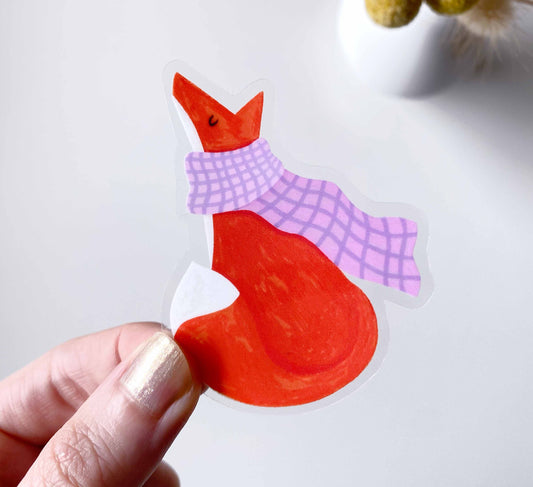 'Cosy Fox' Vinyl Sticker