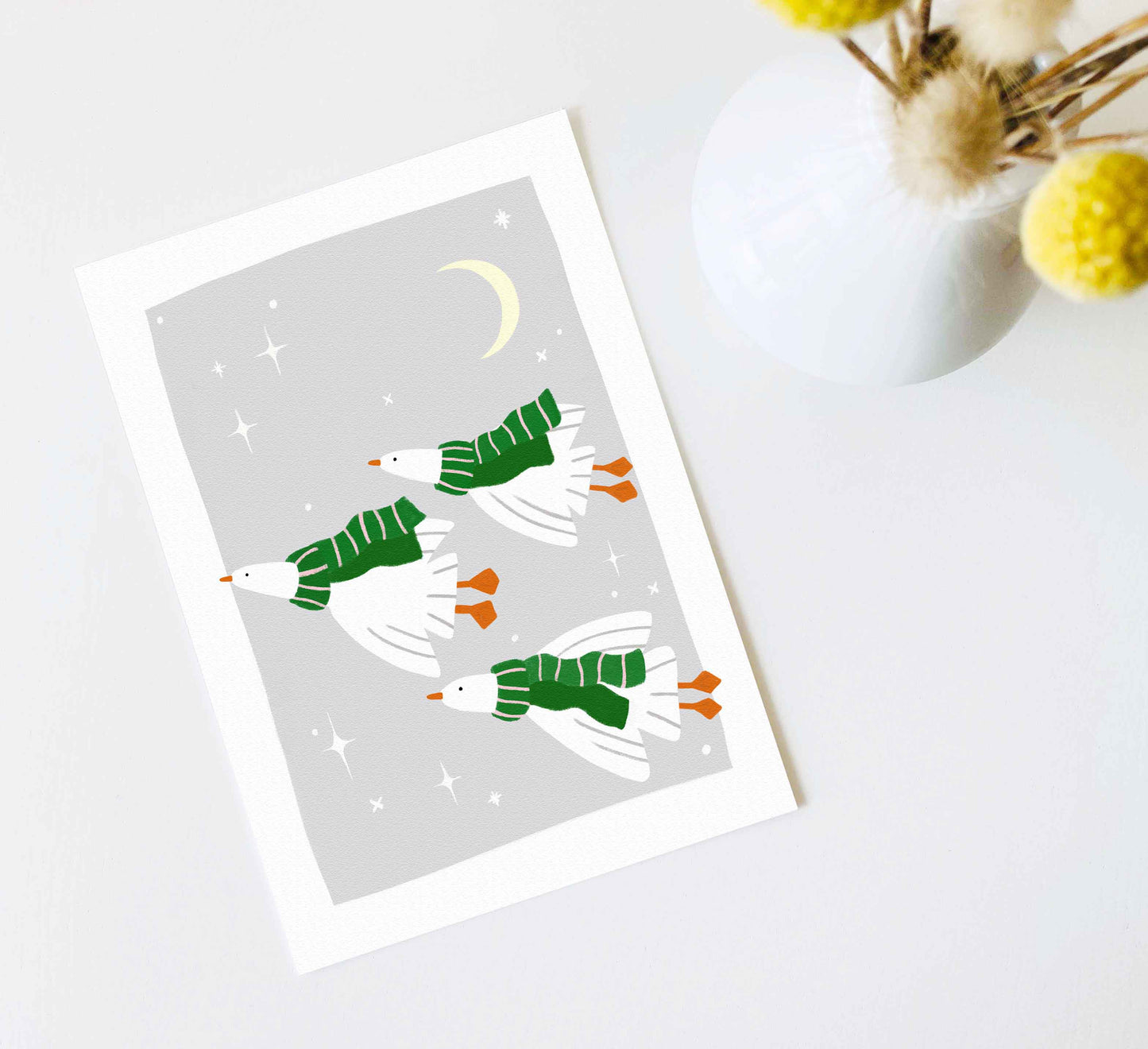 'Cosy Geese' Fine Art Print
