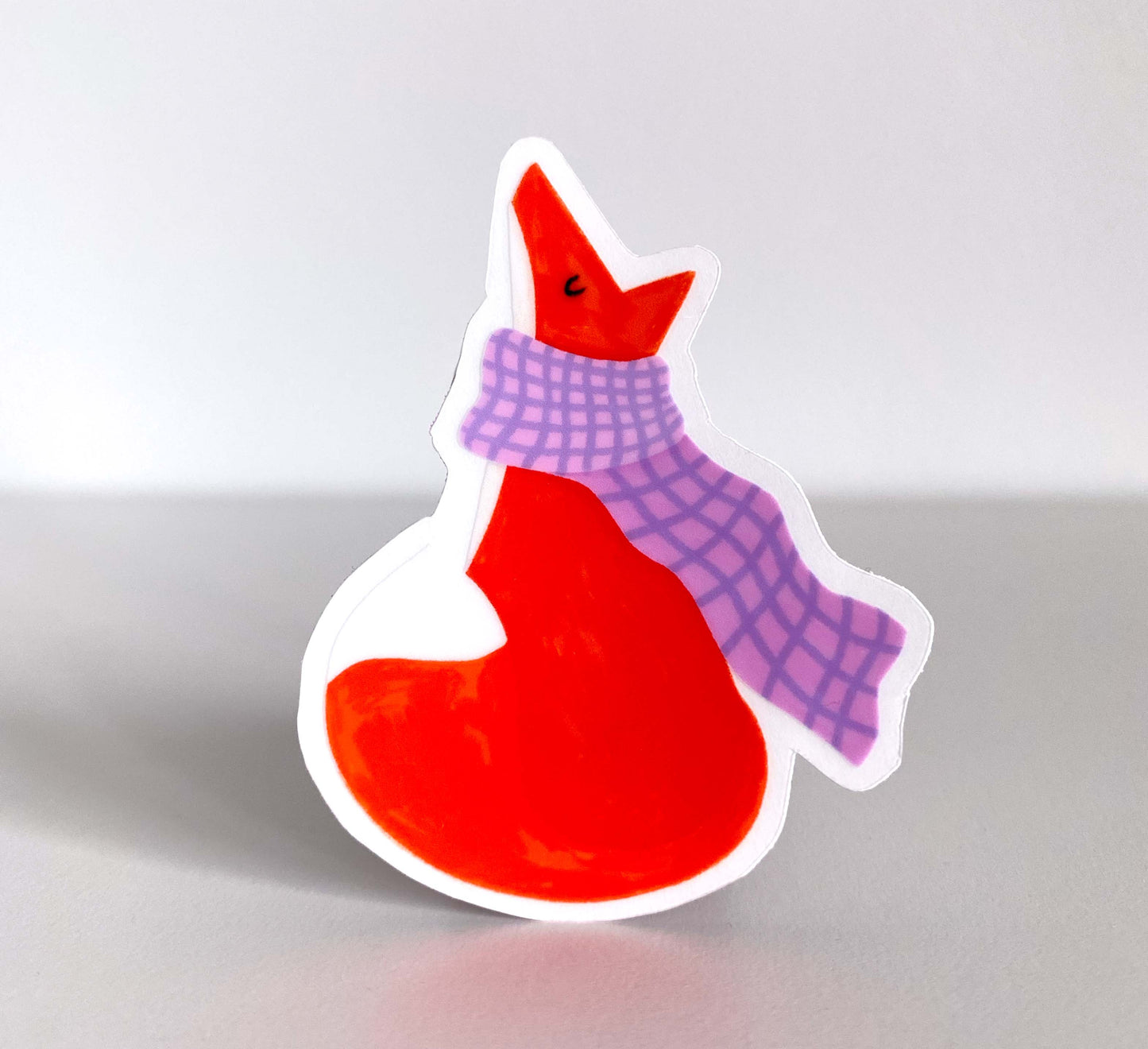 'Cosy Fox' Vinyl Sticker