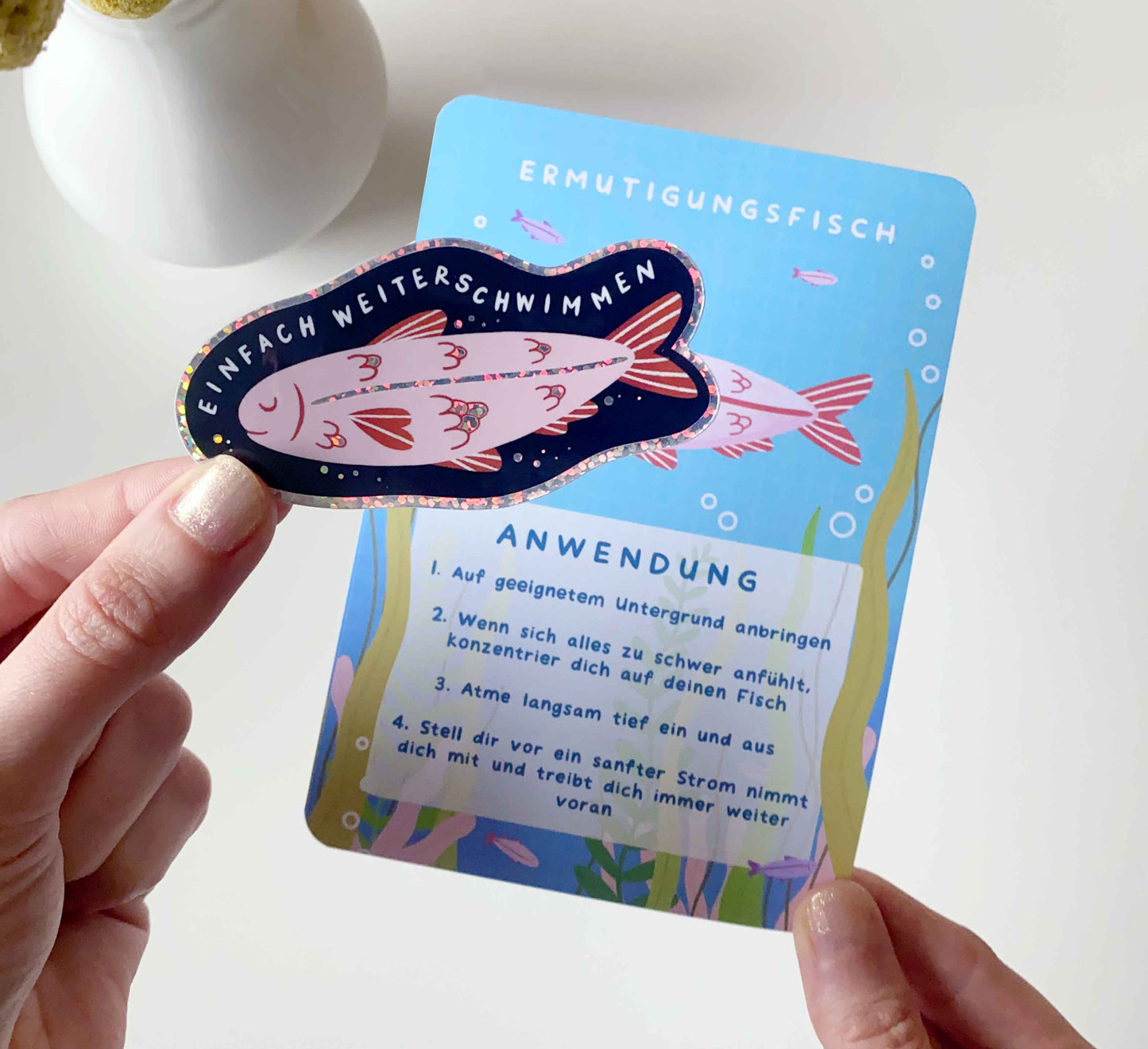 'Ermutigungsfisch' Sticker Card