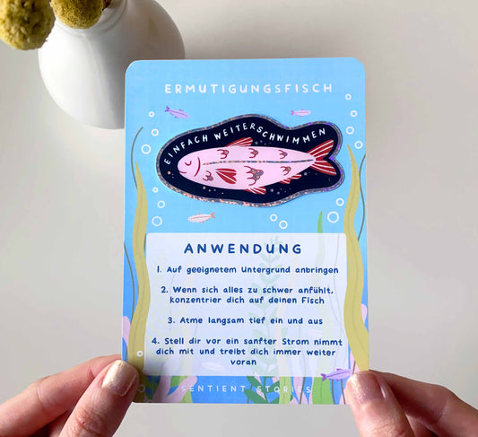 'Ermutigungsfisch' Sticker Card