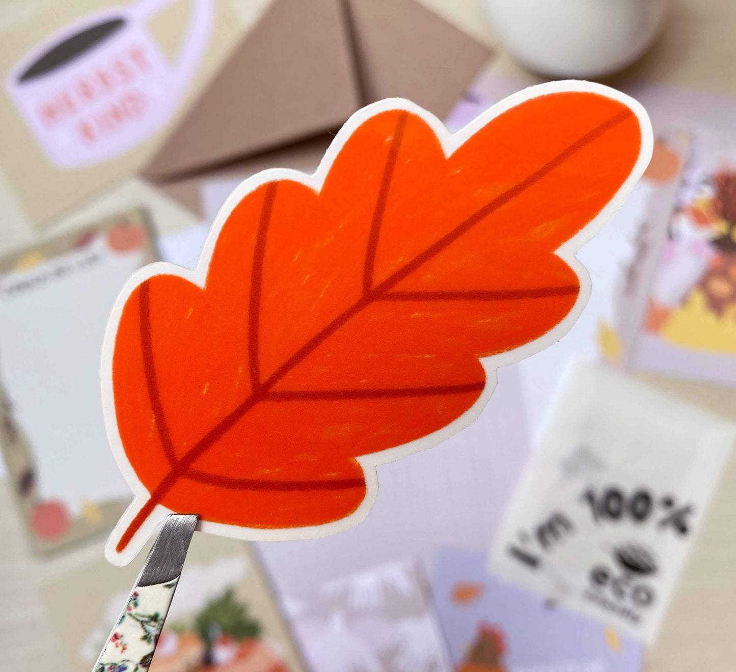 Set of 5 autumn-themed vinyl stickers featuring cosy chickens, leaves, toadstools, slugs and warm tea! Celebrate fall with this cute set, perfect for decorating laptops or notebooks. Made by an independent artist and female-owned small business from the Bavarian Forest, Germany. Sales support nature conservation through European Rewilding projects!