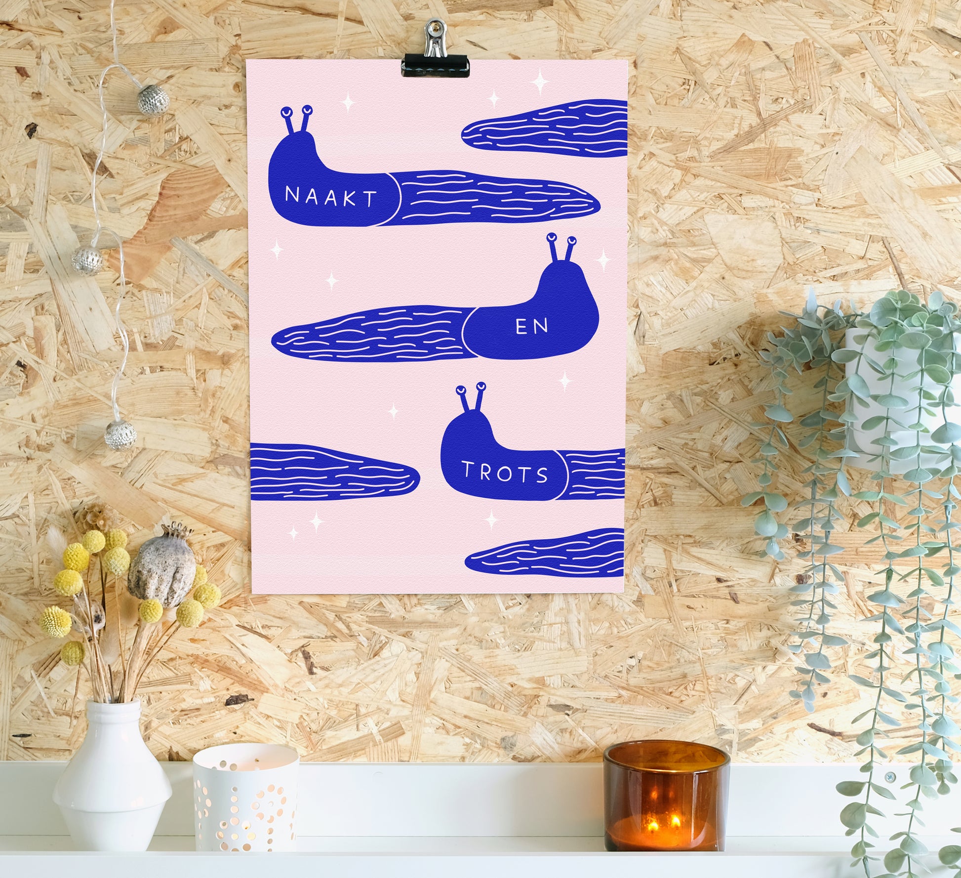 Skurriler Druck zur Hommage an die glorreiche Nacktschnecke. Quirky art print celebrating the glorious slug