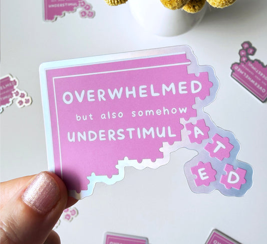'Overwhelmed' Vinyl Sticker