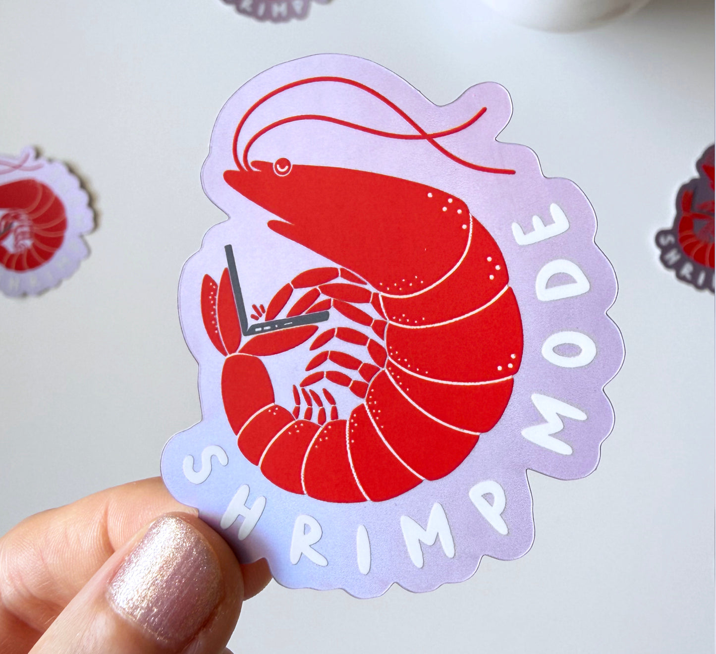 'Shrimp Mode' Vinyl Sticker