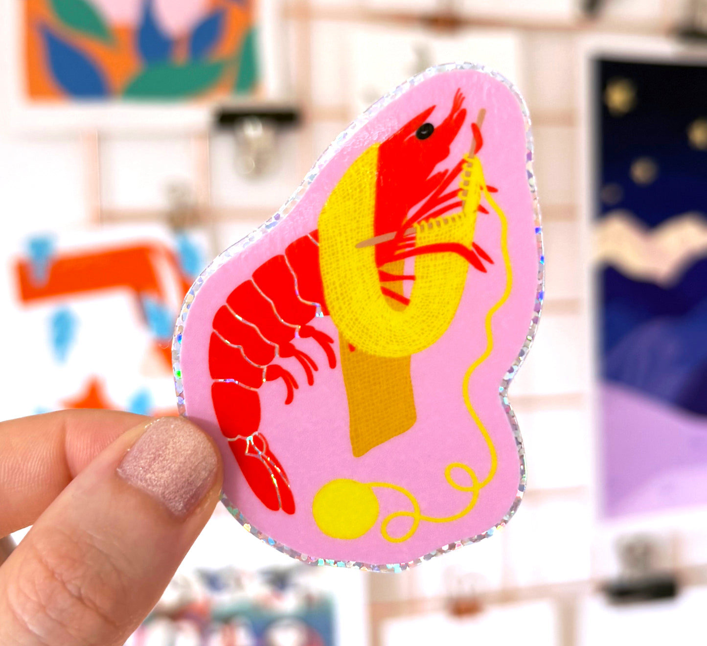 'Shrimp Stitch' Vinyl Sticker