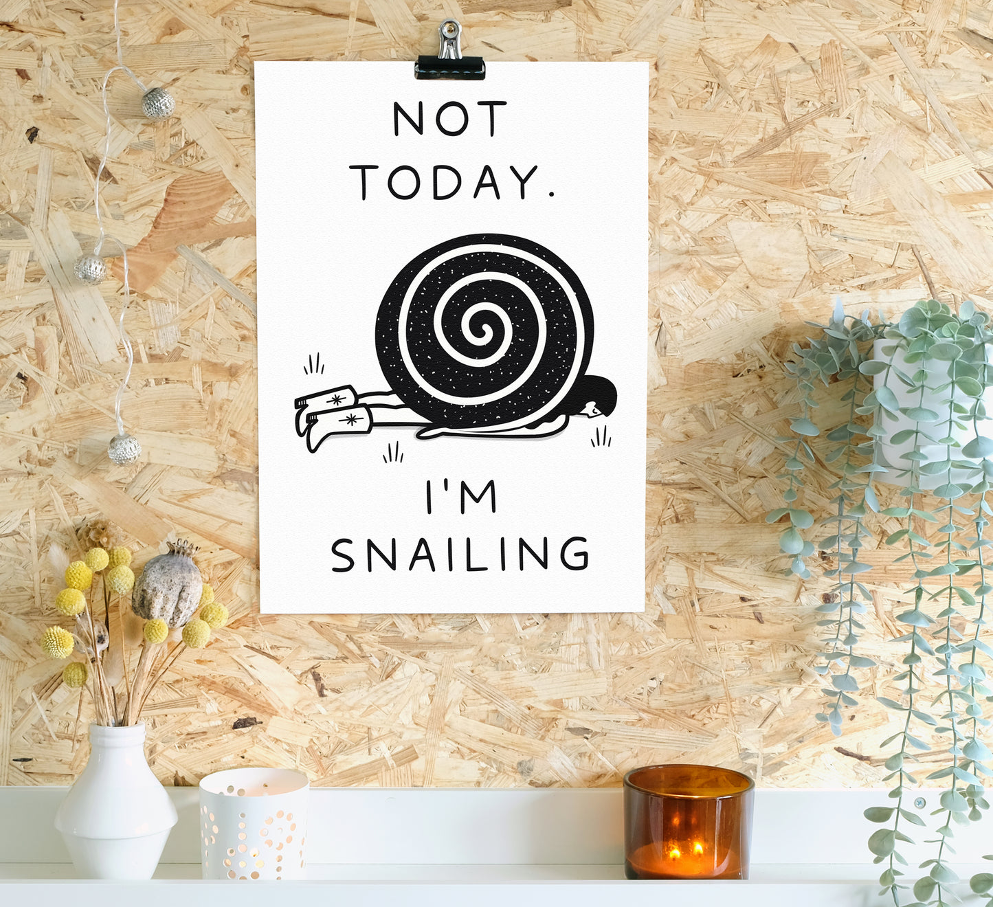  'Snailing' art print! High-quality, independently designed wall-art and prints for your home, perfect for bringing a little nature into any living space! Sustainably made-to-order. 