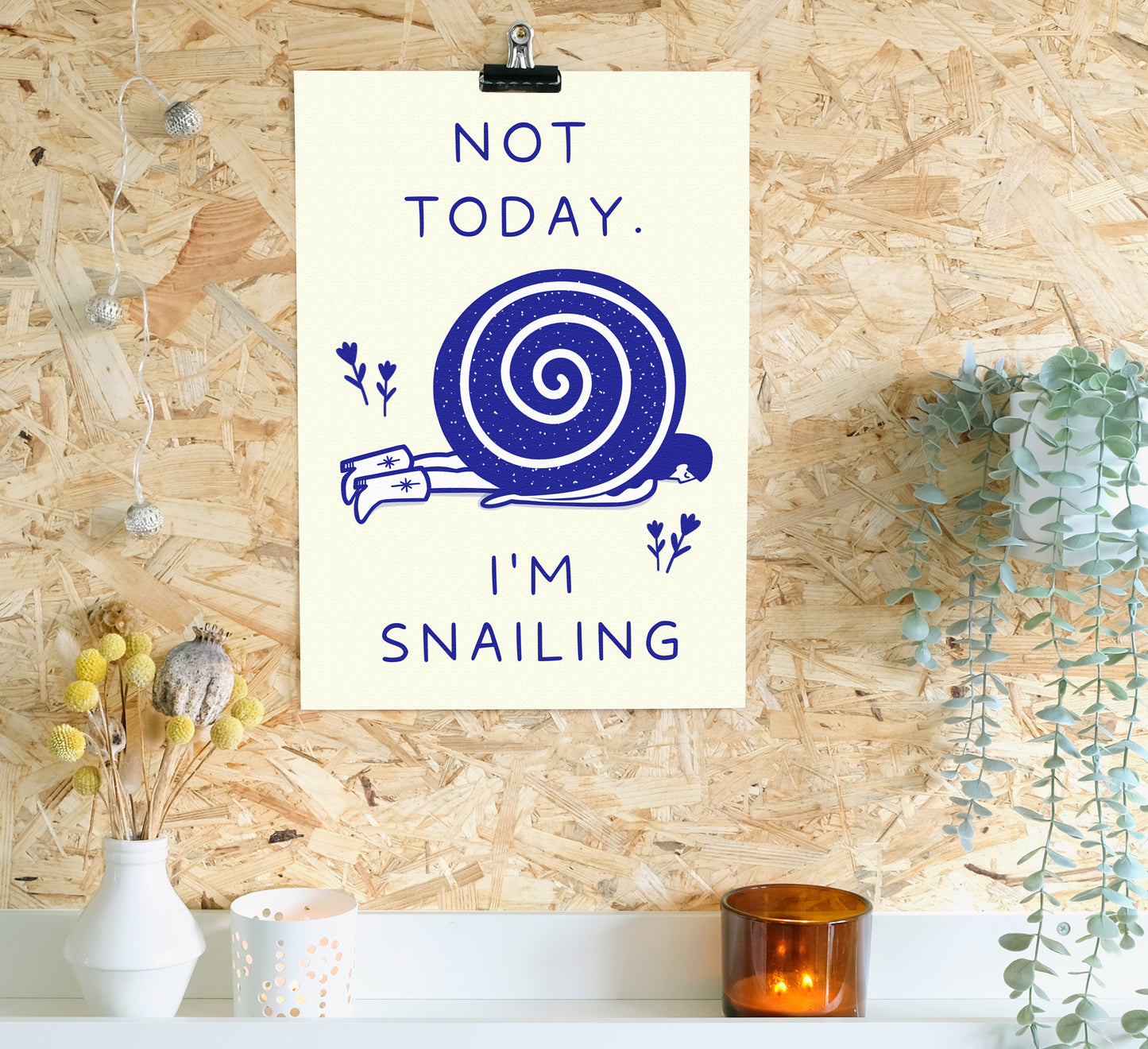  'Snailing' art print! High-quality, independently designed wall-art and prints for your home, perfect for bringing a little nature into any living space! Sustainably made-to-order. 