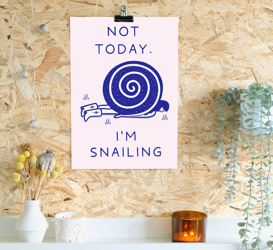  'Snailing' art print! High-quality, independently designed wall-art and prints for your home, perfect for bringing a little nature into any living space! Sustainably made-to-order. 