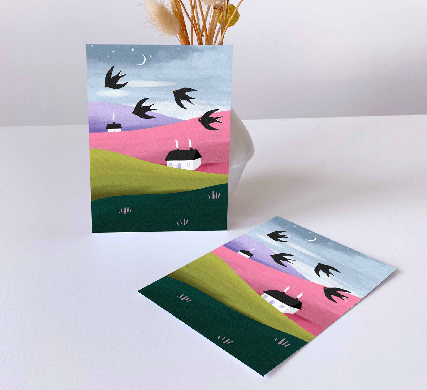 'Stars and Swallows' Greeting Card