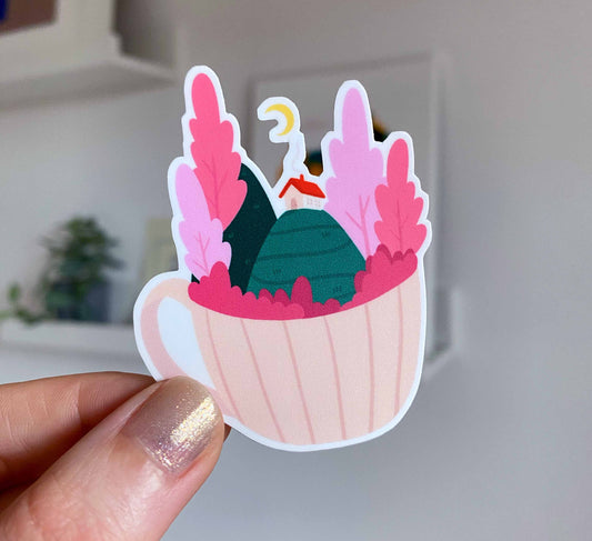 'Teacup Retreat' Vinyl Sticker