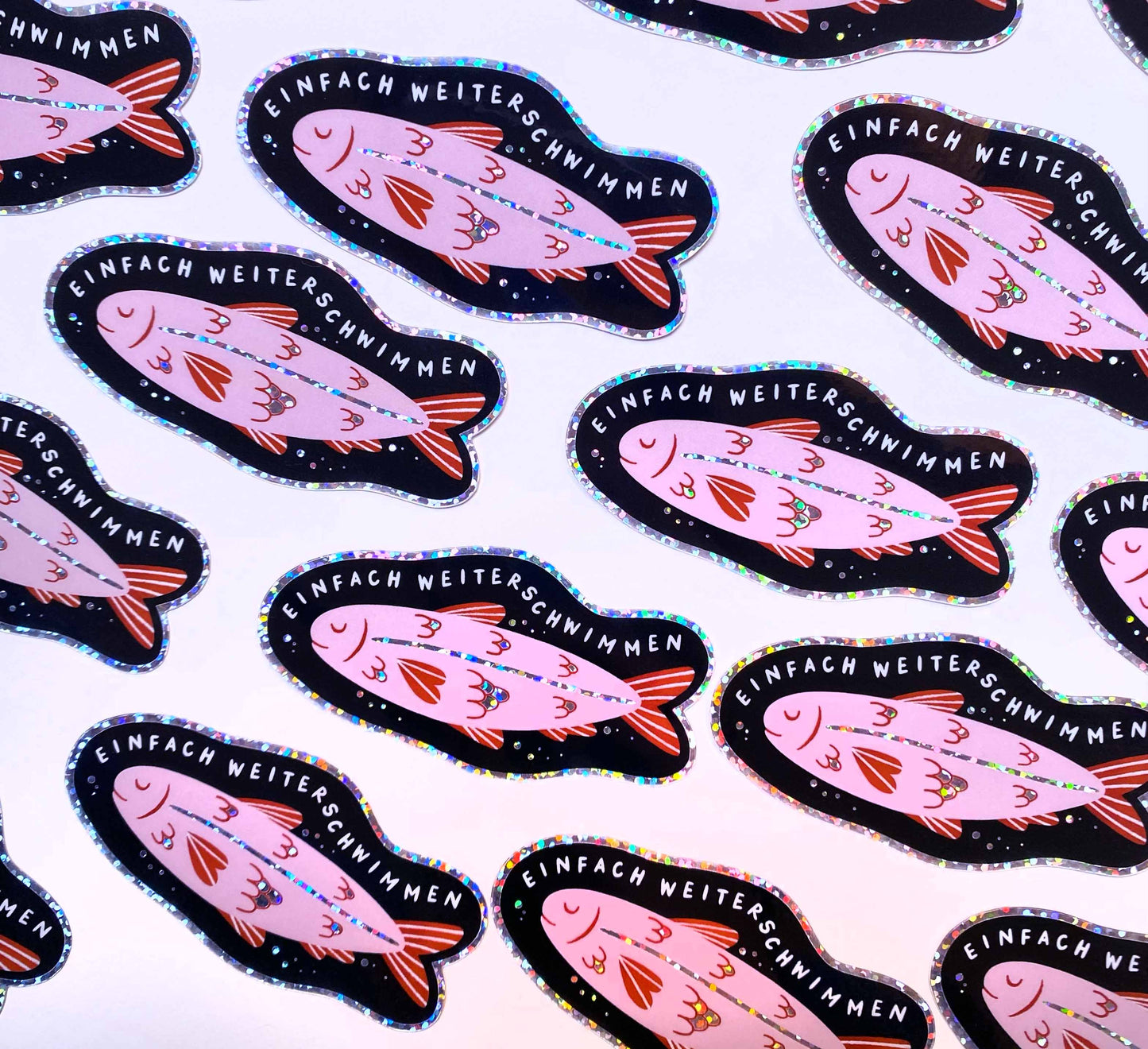 'Weiterschwimmen' Vinyl Glitter Sticker